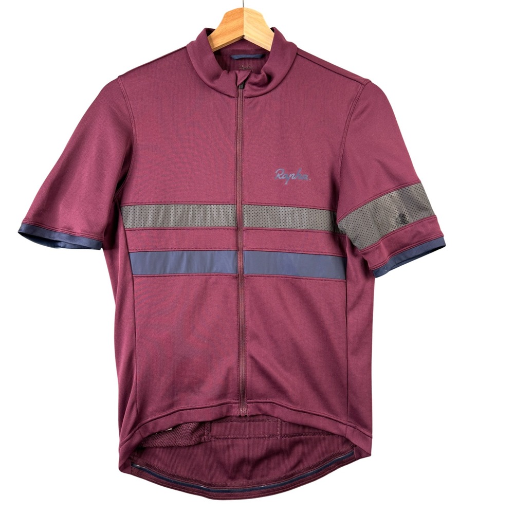 Rapha Mens Lightweight Brevet Cycling Jersey Burgundy Red Small Short Sleeve Zip